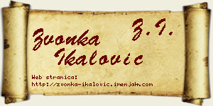 Zvonka Ikalović vizit kartica
